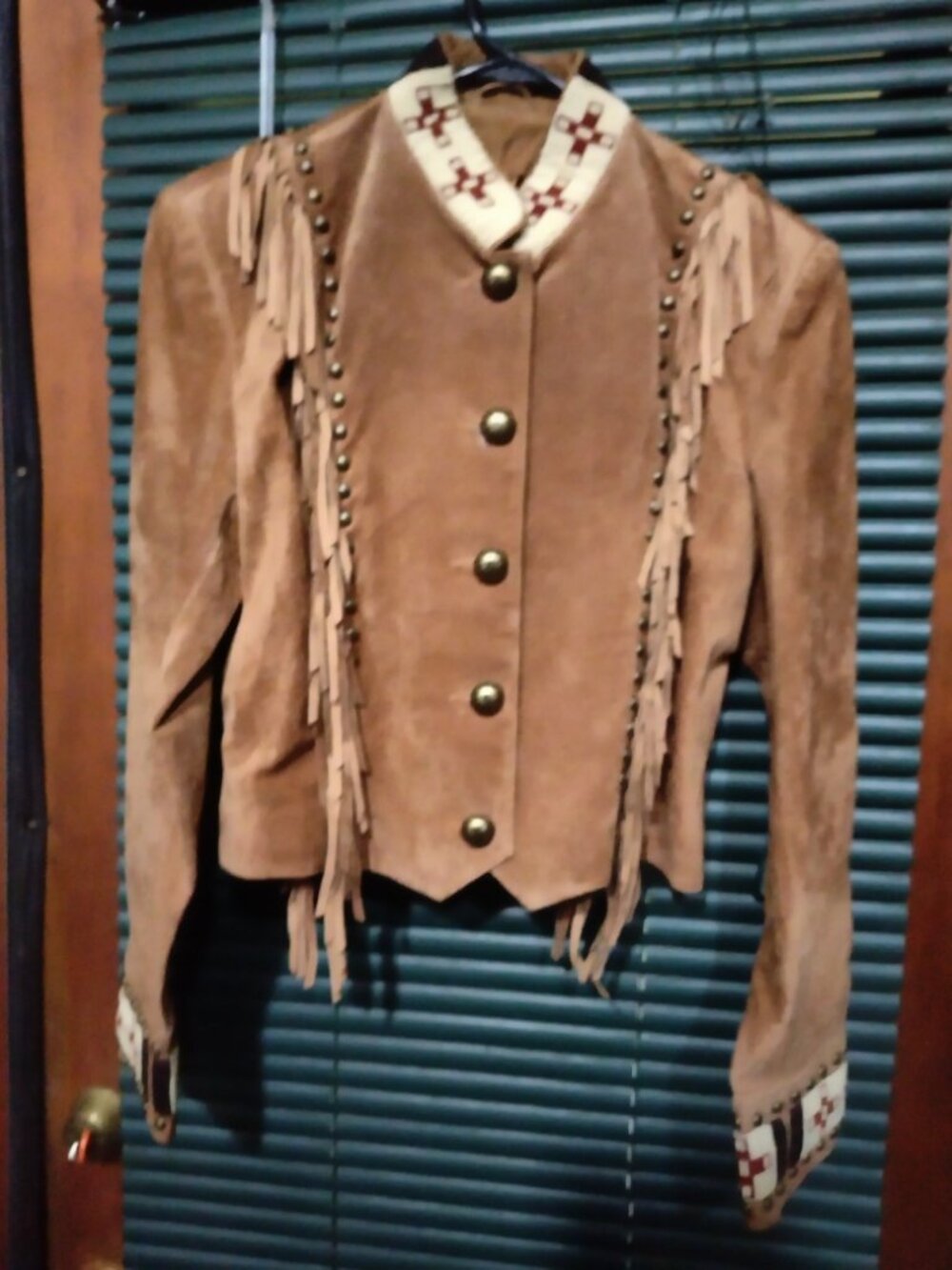 Vintage Sitting Bull Beaded And Studded Suede Jacket Size S